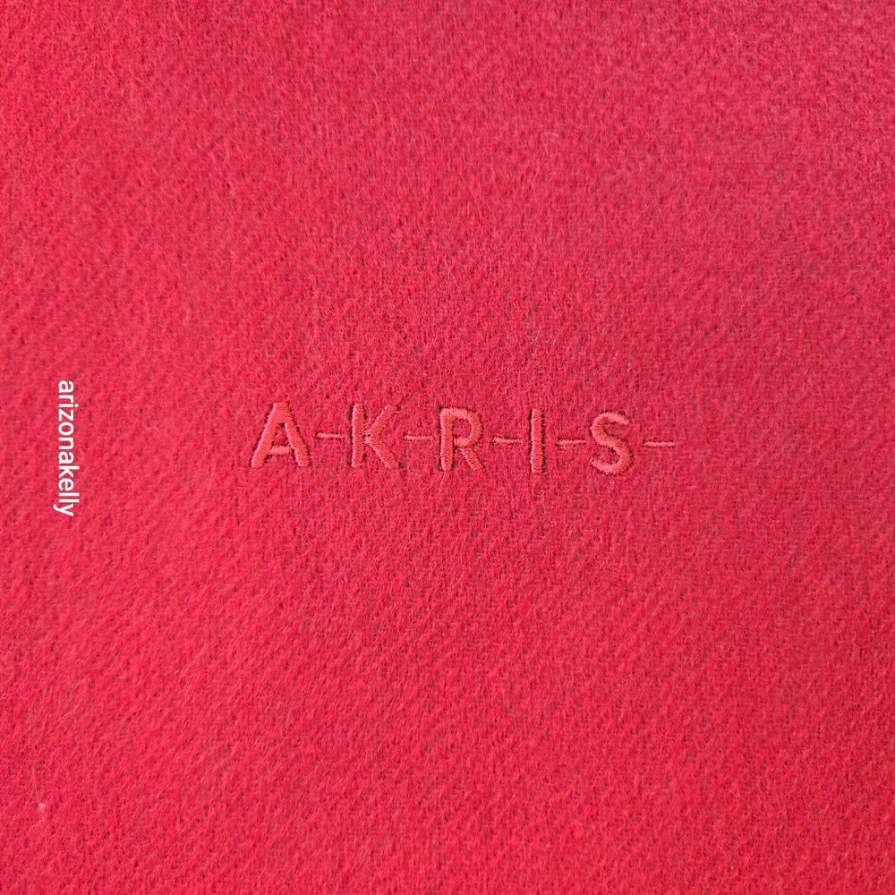 NWOT Arkis Cashmere Luxury Two-Tone Fringed Scarf Pink and Tan - Picture 5 of 15